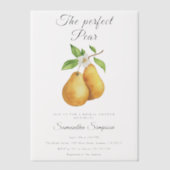 Waterverf Perfecte Peer Bloem Bruiloftsborrel Vellum Uitnodigingen (Voorkant)