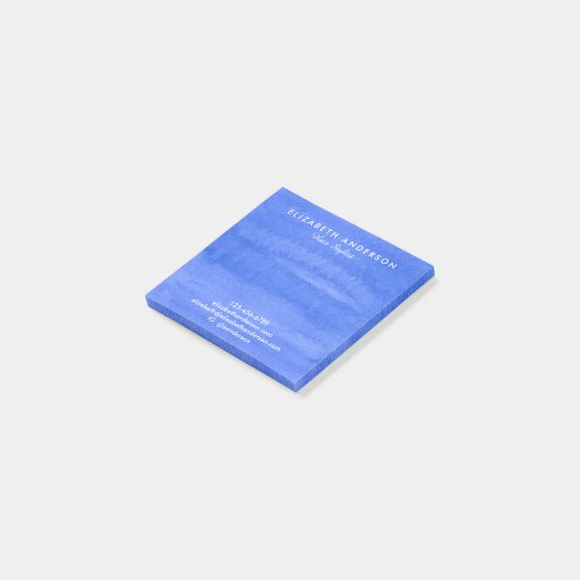 Waterverf periwinkle business post-it notes (Schuin)