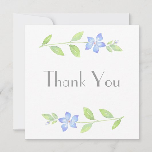 Waterverf Periwinkle Flower Bedankkaart (Voorkant)