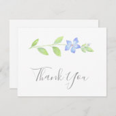 Waterverf Periwinkle Flower Bedankkaart (Voorkant / Achterkant)