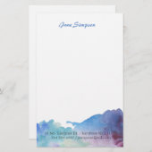 waterverf persoonlijk briefpapier (Voorkant / Achterkant)