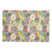 Waterverf Peruaanse vrouw en Llama Pattern Kussensloop (Achterkant-Links)