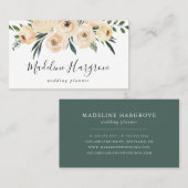 Waterverf Perzik Bloemen & Groen Visitekaartje (Voorkant / Achterkant)