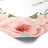 Waterverf Perzik Bloemen  Poster (Hoek)