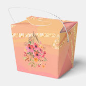 Waterverf perzik roze tuin bloeit bedankdoosjes (Achterkant)