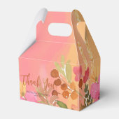 Waterverf perzik roze tuin bloeit bedankdoosjes (Voorkant Zijde)