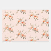 Waterverf perzik verjaardagsfeestje inpakpapier vel (Voorkant)