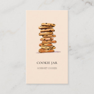 Waterverf perzik visitekaartje voor cookie bakkeri