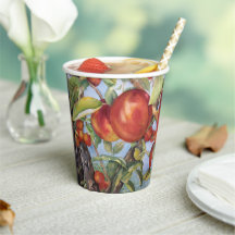 Waterverf Perzikboomgaard Fruit Oogst