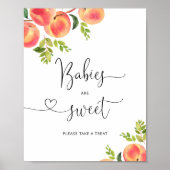 Waterverf perziken Baby's zijn lief om te traktere Poster (Voorkant)