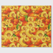 Waterverf perziken cadeaupapier (Vlak)