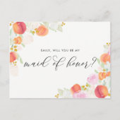 Waterverf Perziken en bloemen zijn mijn eerbetoon Uitnodiging Briefkaart (Voorkant)