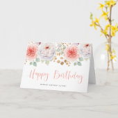 Waterverf Perziken en goudbladeren Kaart (Gele Bloem)