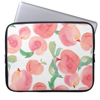Waterverf perziken laptop sleeve