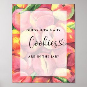 Waterverf perziken - raad hoeveel koekjes poster