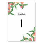Waterverf perziken - Trouwtafel nummer Kaart (Achterkant)
