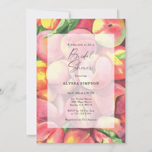 Waterverf perziken Vrijgezellenfeest Kaart (Voorkant)