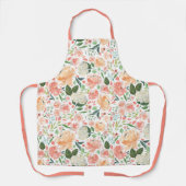 Waterverf Perzikpatroon en wit flessenpatroon Schort (Voorkant)