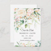 Waterverf Perzikroze bleekventilator Opslaan Datum Kaart (Voorkant / Achterkant)