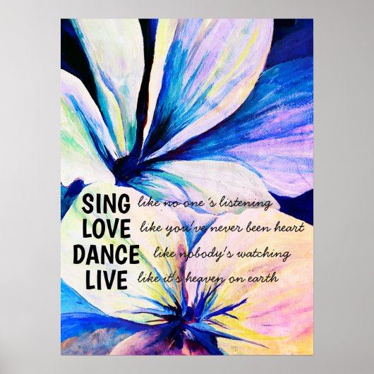 Waterverf Perzische Lilies Petals Inspirerend Poster (Voorkant)