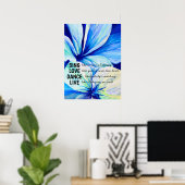 Waterverf Perzische Lilies Petals Inspirerend Poster (Thuiskantoor)