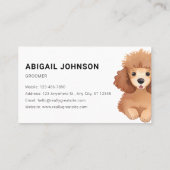 Waterverf Pet Grooming met Schattige Poedel Ontwer Visitekaartje (Achterkant)