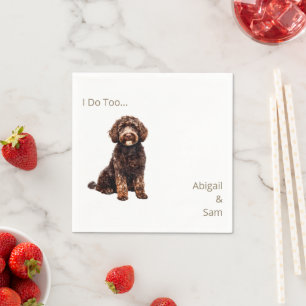 Waterverf Pet Wedding Gold Text Servet