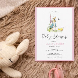 Waterverf Peter Rabbit Baby Girl Shower Kaart