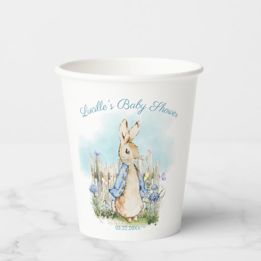 Waterverf Peter Rabbit Bunny Baby Boy Papieren Bekers (Voorkant)
