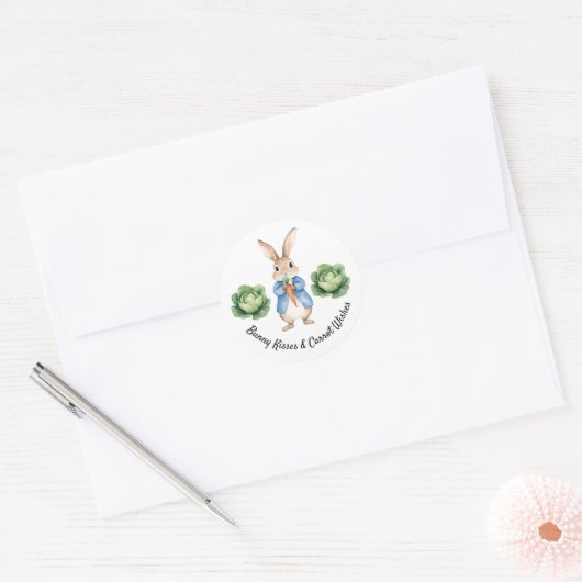 Waterverf Peter Rabbit Garden Kool Baby shower Ronde Sticker (Envelop)