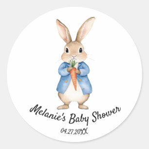 Waterverf Peter Rabbit Garden Party Baby shower Ronde Sticker