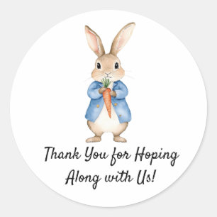 Waterverf Peter Rabbit Garden Party Baby shower Ronde Sticker