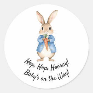Waterverf Peter Rabbit Garden Party Baby shower Ronde Sticker