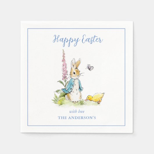 Waterverf Peter Rabbit Happy Easter Brunch Servet (Voorkant)