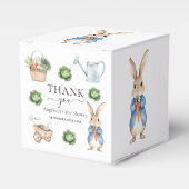 Waterverf Peter Rabbit Veggie Garden Baby shower Bedankdoosjes (Voorkant Zijde)