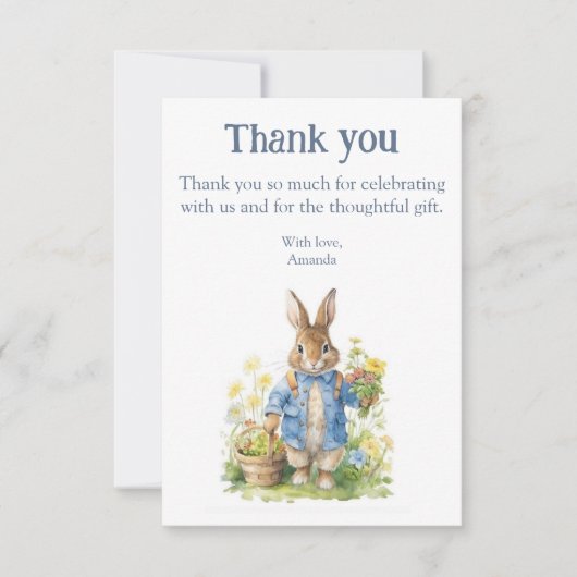 Waterverf Peter Rabbit Verjaardag Bedankkaart (Voorkant)