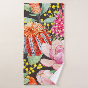 Waterverf pettern tropical Australian planten Bank Badhanddoek