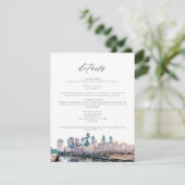 Waterverf Philadelphia Skyline Details Kaart (Staand voorkant)