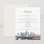 Waterverf Philadelphia Skyline Details Kaart (Voorkant / Achterkant)