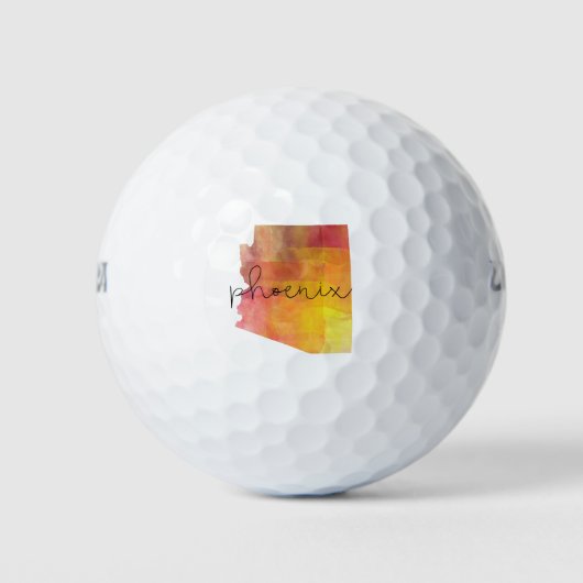 Waterverf Phoenix Arizona Golfballen (Voorkant)