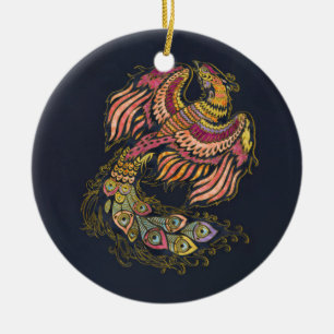 Waterverf Phoenix vogel Keramisch Ornament