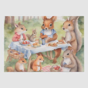 Waterverf Picknick met Woodland Friends decoupage Tissuepapier