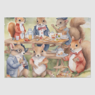 Waterverf Picknick met Woodland Friends decoupage Tissuepapier