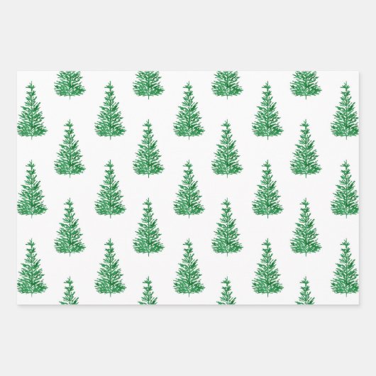 Waterverf Pijn Tree Patronen Inpakpapier Vel (Voorkant)