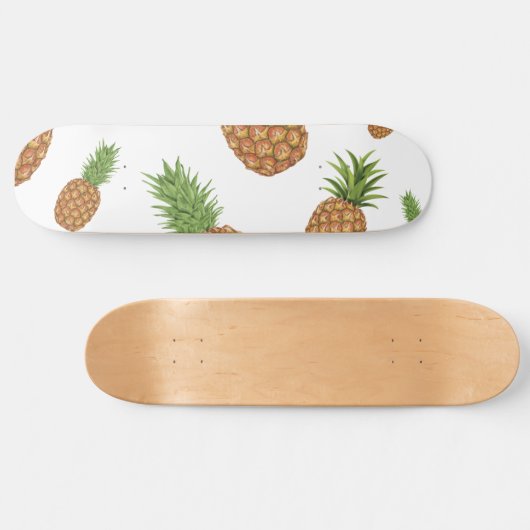 Waterverf pijnappelpatroon 1 skateboard (Horizontaal)