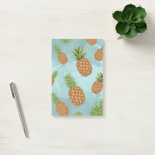 Waterverf pijnappelpatroon 2 post-it® notes (Kantoor)
