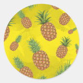 Waterverf pijnappelpatroon 3 ronde sticker (Voorkant)