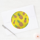 Waterverf pijnappelpatroon 3 ronde sticker (Envelop)