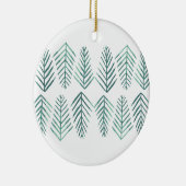 Waterverf Pijnbomen - groen Keramisch Ornament (Rechts)