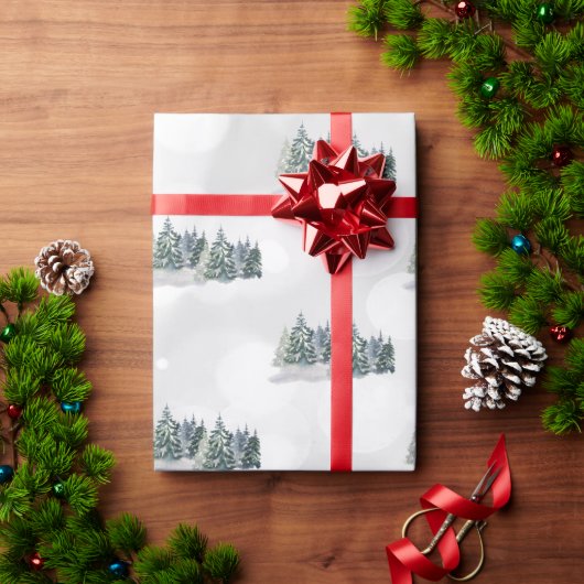 Waterverf Pijnboom, bos Cadeaupapier (Feestdagen Geschenken)